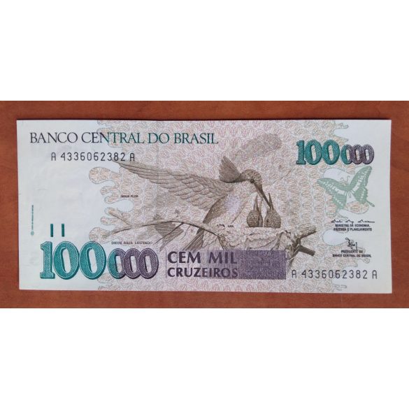 Brazília 100000 Cruzeiros 1992 Unc