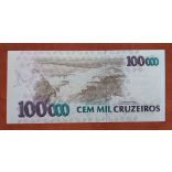 Brazilia 100000 Cruzeiros 1992 Unc