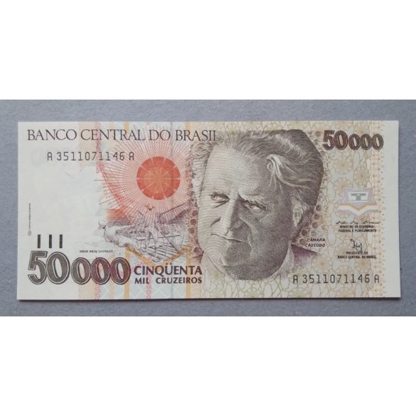 Brazília 50000 Cruzeiros 1992 Unc