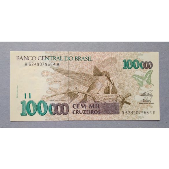 Brazil 100000 Cruzeiros 1993 Unc