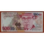Brazil 500000 Cruzeiros 1993 F+