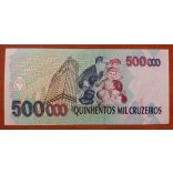 Brazil 500000 Cruzeiros 1993 F+