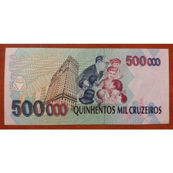 Brazil 500000 Cruzeiros 1993 F+