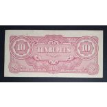 Burma 10 Rupees 1942 Aunc Japanese occupation