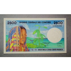 Comoros 2500 Francs 1997 UNC