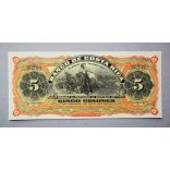 Costa Rica 5 Colones 1901/08 UNC 
