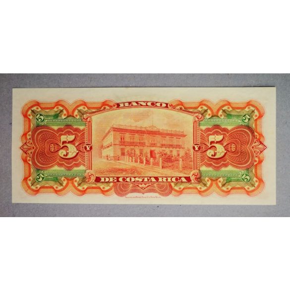 Costa Rica 5 Colones 1901/08 UNC 
