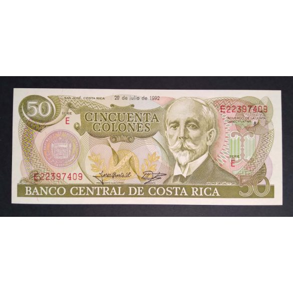 Costa Rica 50 Colones 1992 UNC 