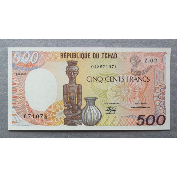 Csád 500 Francs 1987 Unc