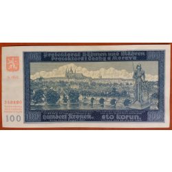 Bohemia and Moravia 100 Korun 1940 XF+