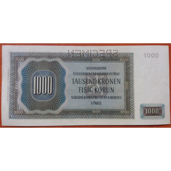 Bohemia and Moravia 1000 Korun 1942 Specimen UNC-