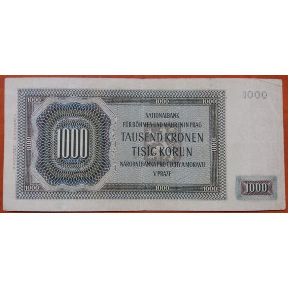 Bohemia and Moravia 1000 Korun 1942 VF