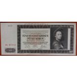 Cseh-Morva Protektorátus 500 Korun 1942 Specimen aUNC