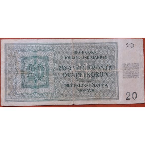 Bohemia and Moravia 20 Korun 1944 F