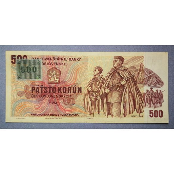 Csehország 500 Korun 1993 Csehszlovákia 500 Korun bélyegezve 1973 VF