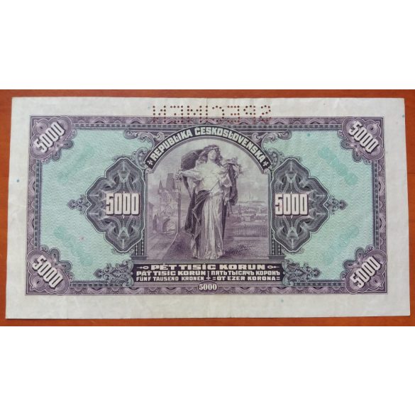 Czechoslovakia 5000 Korun 1920 Specimen VF