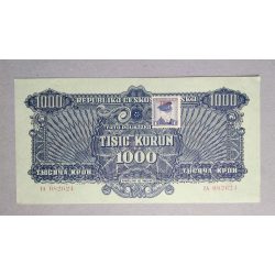   Czechoslovakia 1000 Korun 1944 Specimen with Czechoslovakia stamp XF