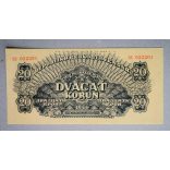 Czechoslovakia 20 Korun 1944 Aunc