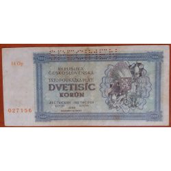 Czechoslovakia 2000 Korun 1945 Specimen VF-