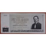 Csehszlovákia 5000 Korun 1945 Specimen XF+
