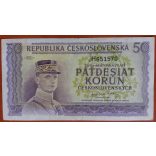 Czechoslovakia 50 Korun 1945 F+