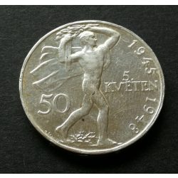 Csehszlovákia 50 Korona 1948 10 g ezüst