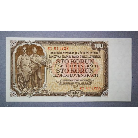 Csehszlovákia 100 Korun 1953 Unc