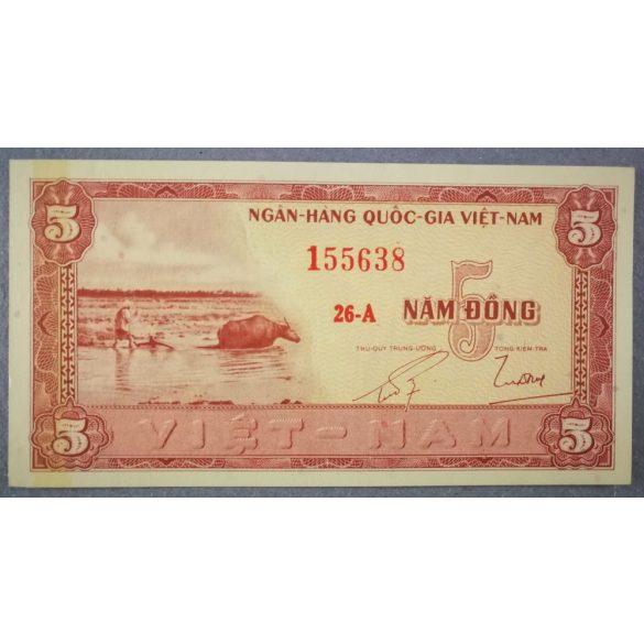 Dél-Vietnám 5 Dong 1955 UNC