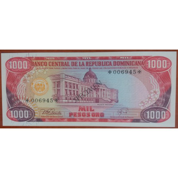 Dominican Republic 1-5-10-20-50-100-500-1000 Pesos 1978 Specimen UNC