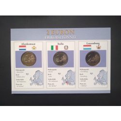   EU 2 Euro 3 db-os set Unc  Hollandia 2009, Olaszország 2007, Luxemburg 2009