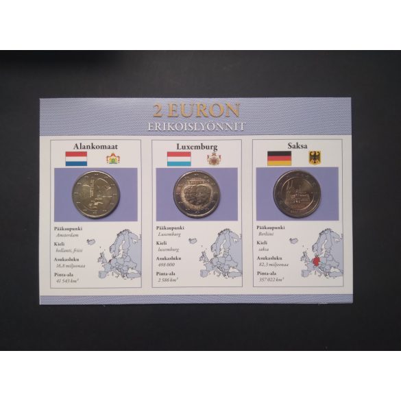 EU 2 Euro set of 3 Unc  Netherlands, Luxembourg, Germany 2011