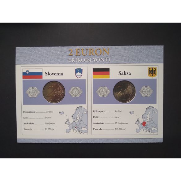 EU 2 Euro set of 2 Unc  Slovenia, Germany 2013