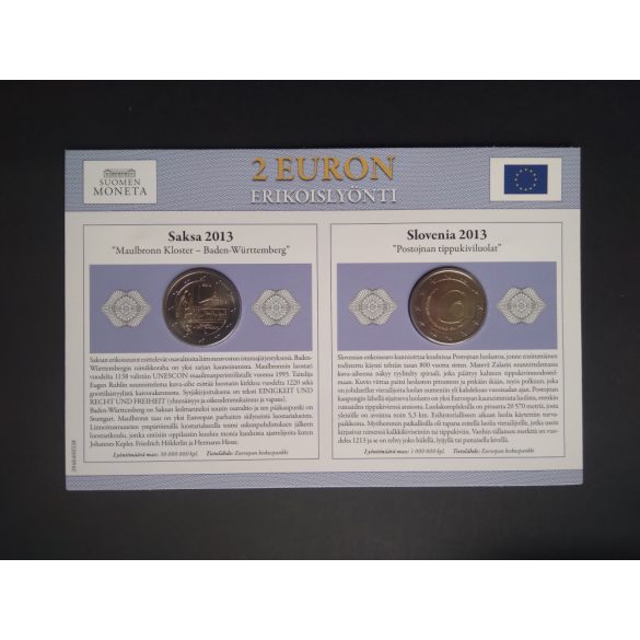 EU 2 Euro set of 2 Unc  Slovenia, Germany 2013