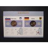 EU 2 Euro set of 2 Unc  Slovenia, Germany 2013