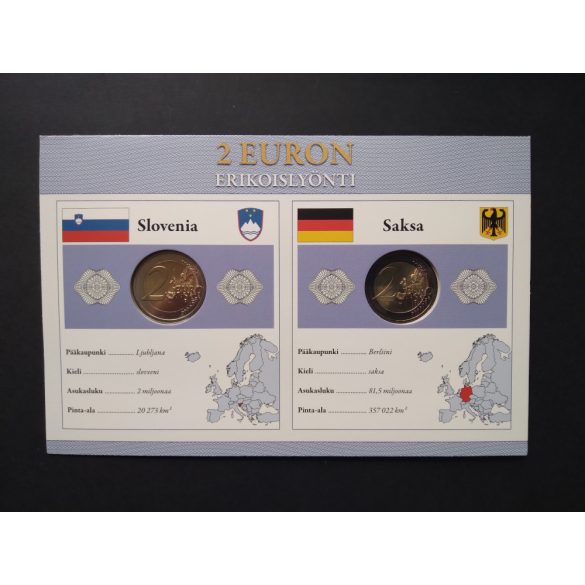 EU 2 Euro set of 2 Unc  Slovenia, Germany 2013