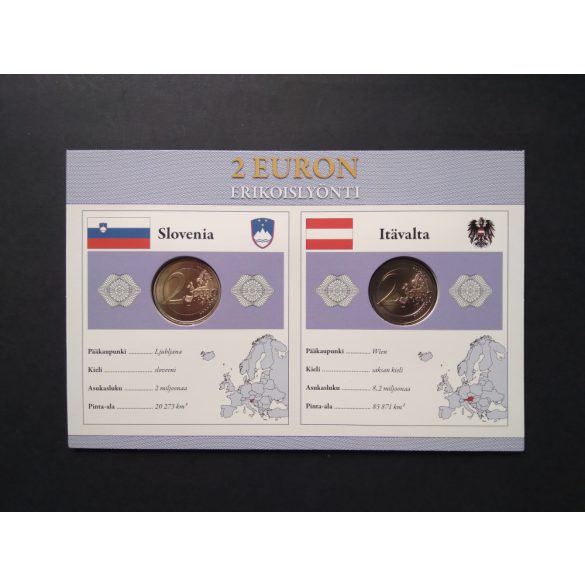 EU 2 Euro set of 2 Unc  Slovenia 2008, Switzerland 2007