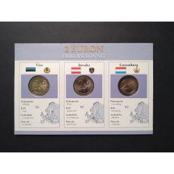   EU 2 Euro set of 3 Unc  Estonia, Switzerland, Luxembourg 2012