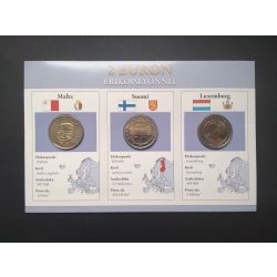   EU 2 Euro set of 3 Unc  Malta 2009, Finland 2007, Luxembourg 2005