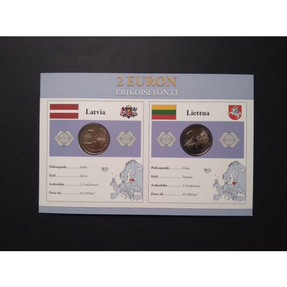 EU 2 Euro set of 2 pcs commemorative coins Unc