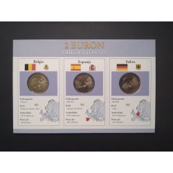   EU 2 Euro set of 3 Unc  Belgium 2009, Spain 2010, Germany 2010