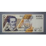 Ecuador 5000 Sucres 1999 Unc