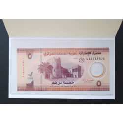  United Arab Emirates 5 Dirhams 2022 UNC in decorative packaging
