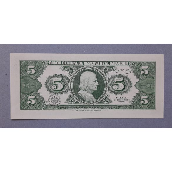 El Salvador 5 Colones 1983 UNC