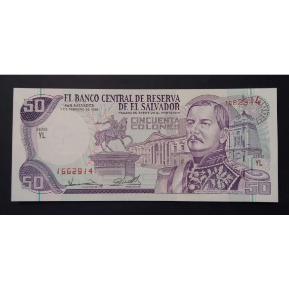 El Salvador 50 Colones 1996 UNC 