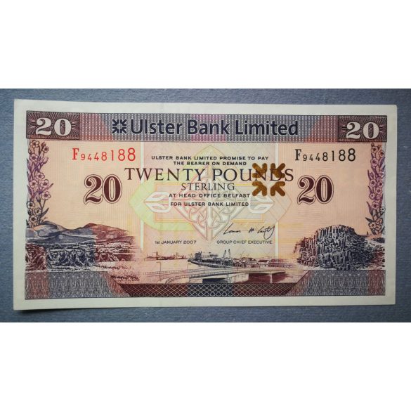 Northern Ireland UBL 20 Pounds 2007 XF+