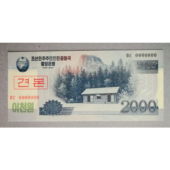 Észak-Korea 2000 Won 2008 UNC minta