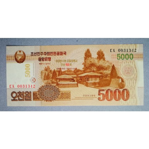 Észak-Korea 5000 Won 2013 UNC