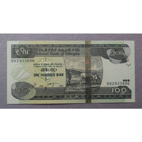 Etiópia 100 Birr 2008 UNC