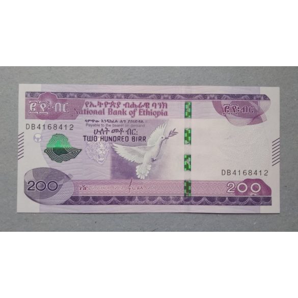 Etiópia 200 Birr 2020 UNC