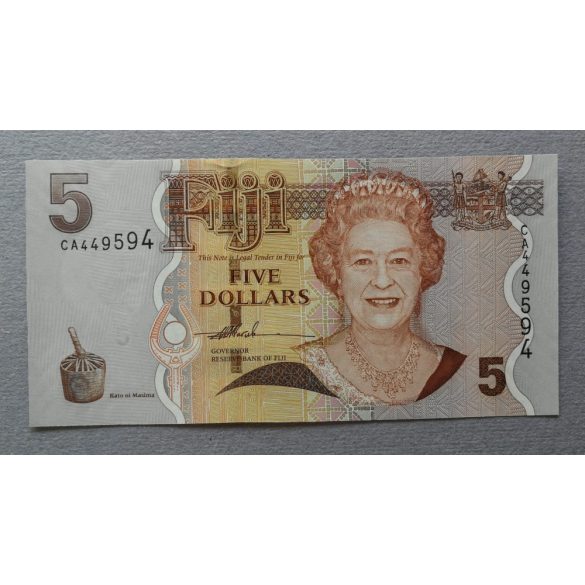 Fiji 5 Dollars 2007 Unc-